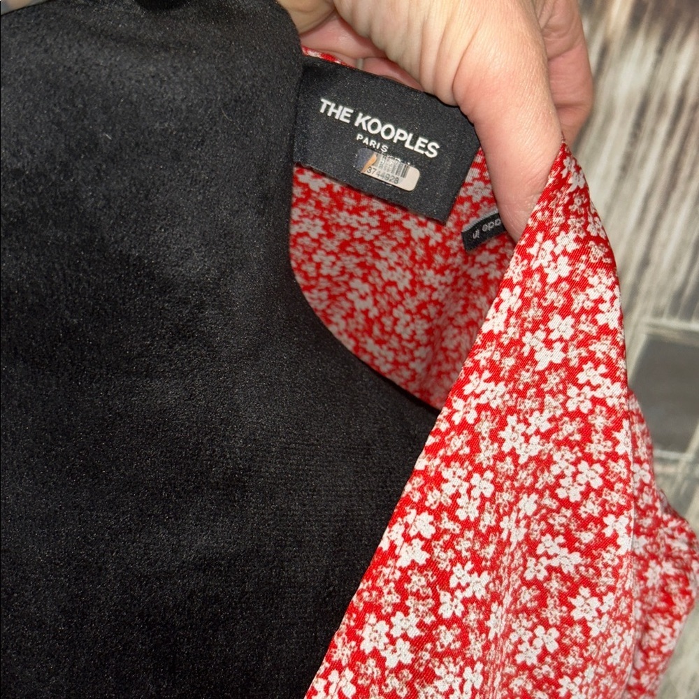 The Kooples Red Floral V-Neck Midi Dress - Picture 4 of 4